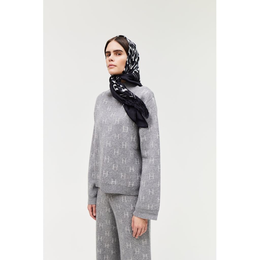 HÉST AS Linda sweater Heavy Knitwear Tops 415 Grey Melange