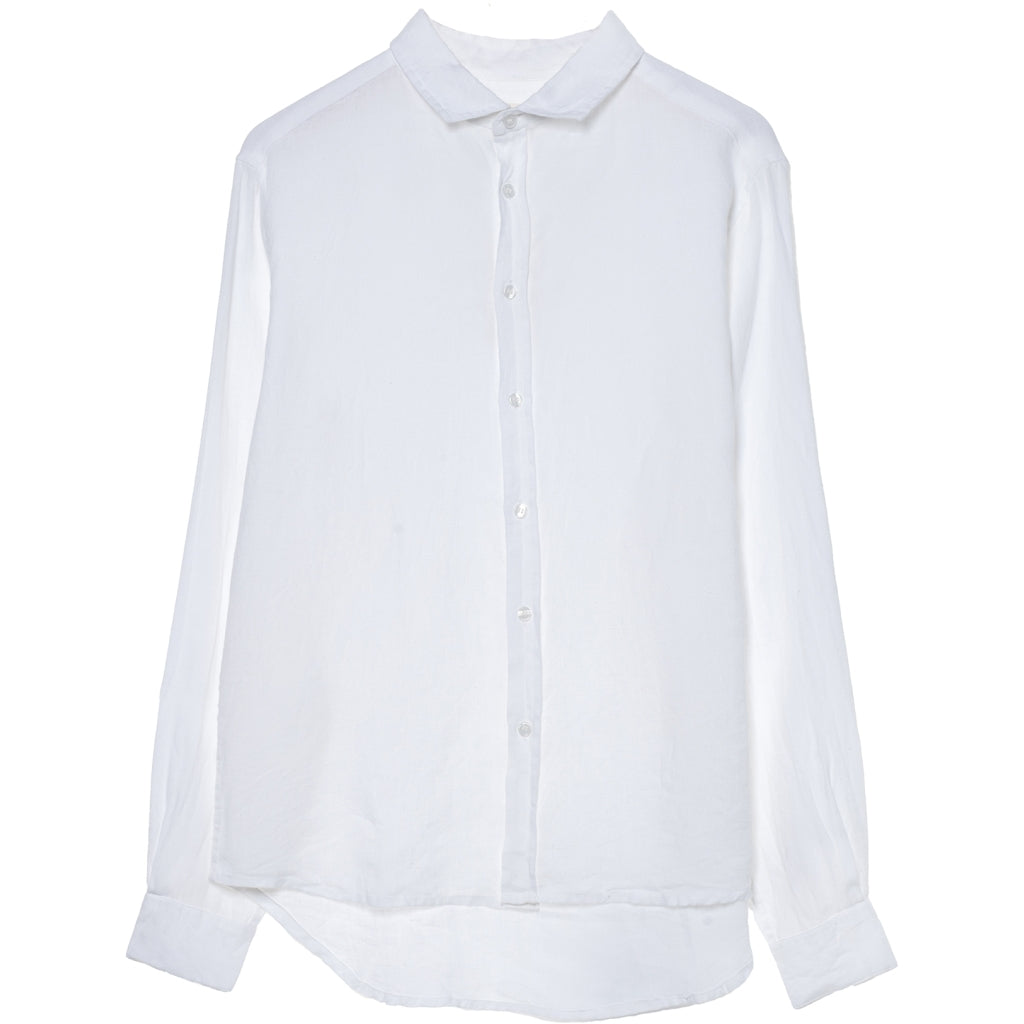 Hést Men Mark linen shirt long sleeved Woven Blouse/Top/Shirt 000 White